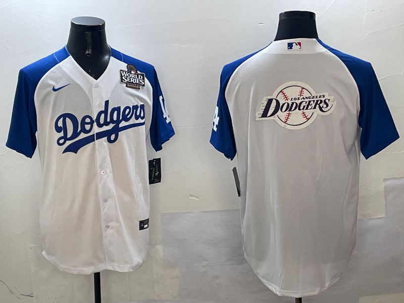 Men Los Angeles Dodgers Blank White blue Game 2025 Nike MLB Jersey style 36